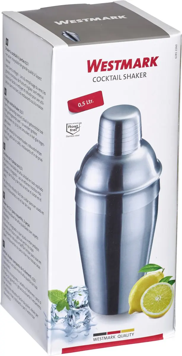 Westmark Cocktailshaker 500ml - Geïntegreerde Zeef - Roestvrij Staal