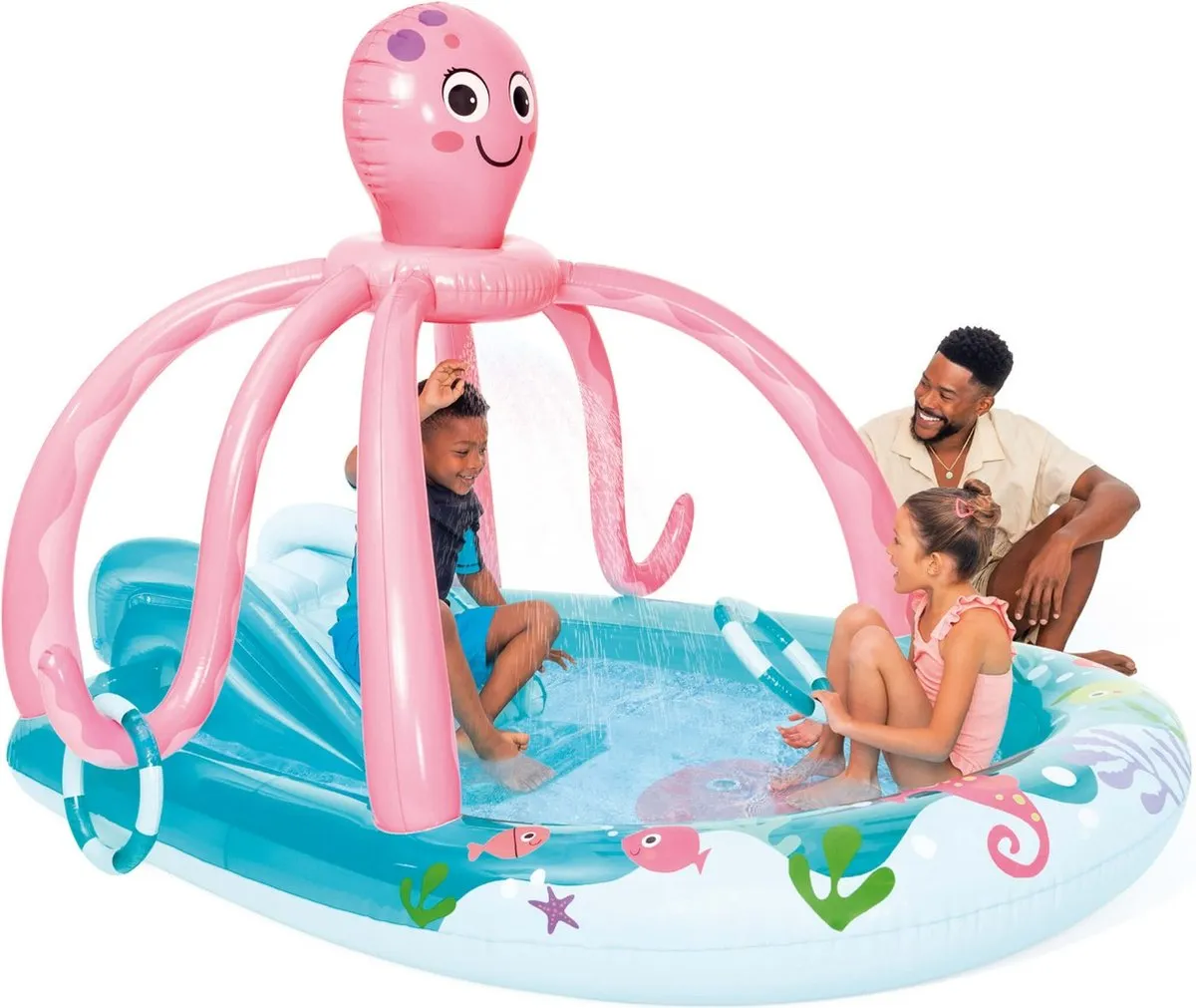 Intex Vriendelijke Octopus Opblaasbaar Zwembad 234x183x150cm - 229L - Blauw