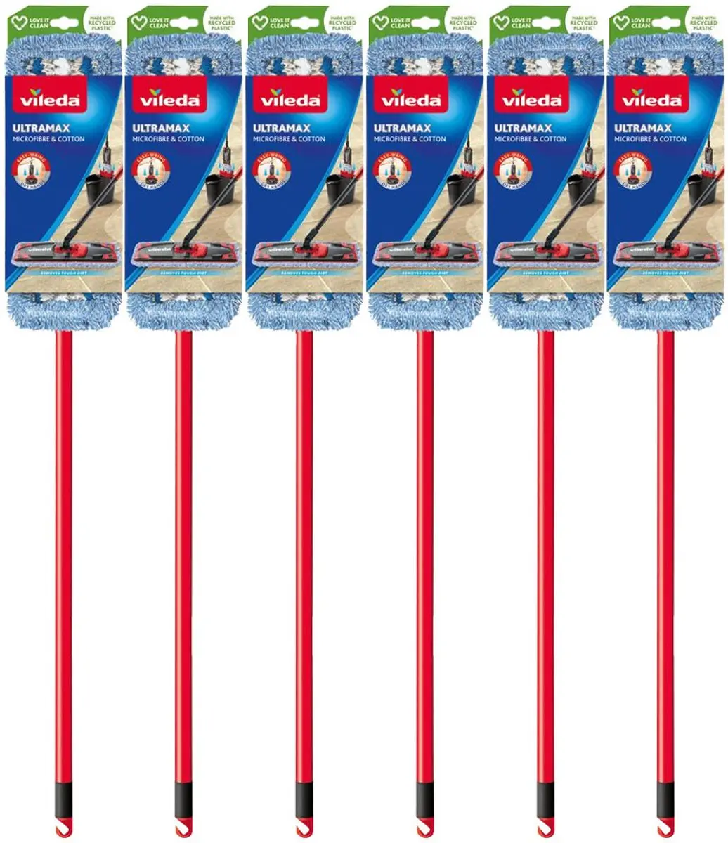 Vileda UltraMax Navulling Micro & Katoen - 6 Stuks - Rood