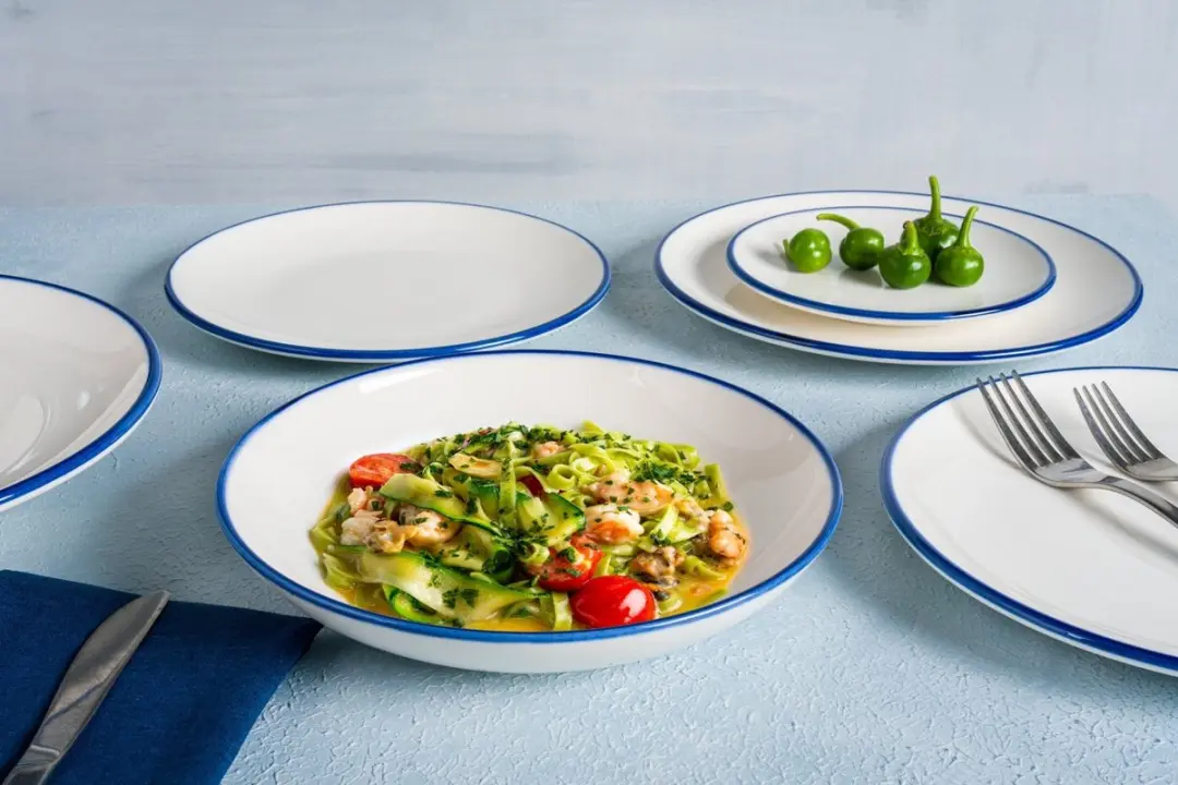 Bonna Linea Blue Dinerbord Porselein 25cm - Set van 6