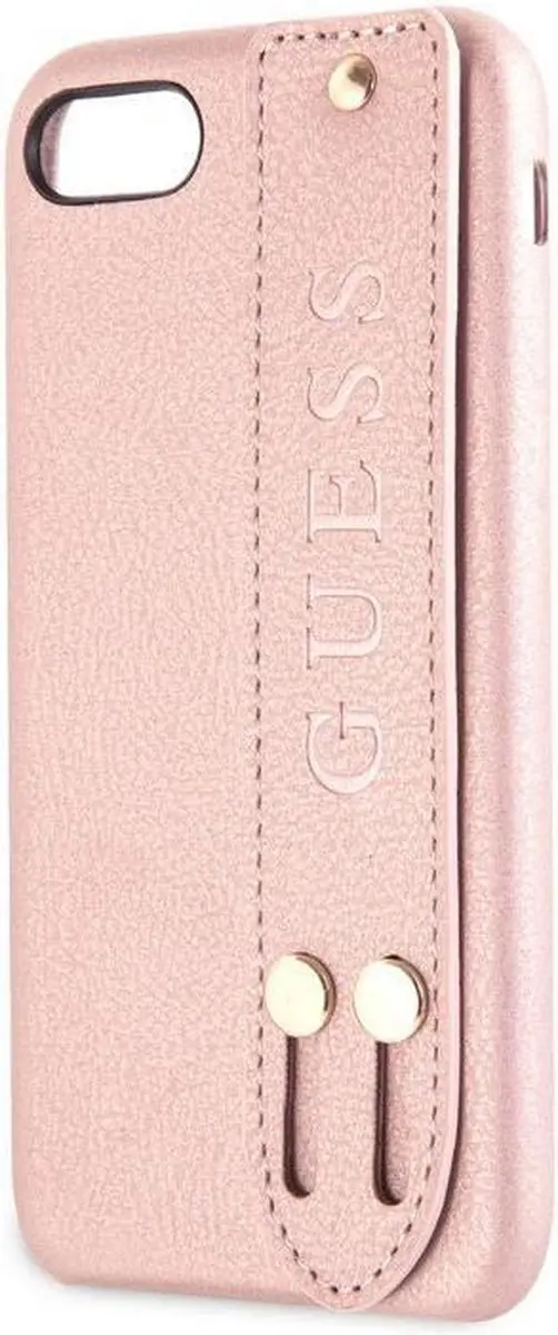 GUESS Saffiano Strap Hard Case - iPhone 8 Roségoud