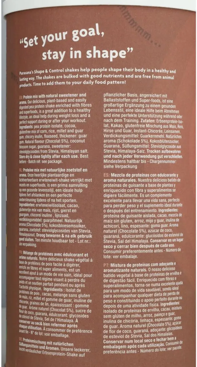 Purasana Shape & Control Chocolade 350g