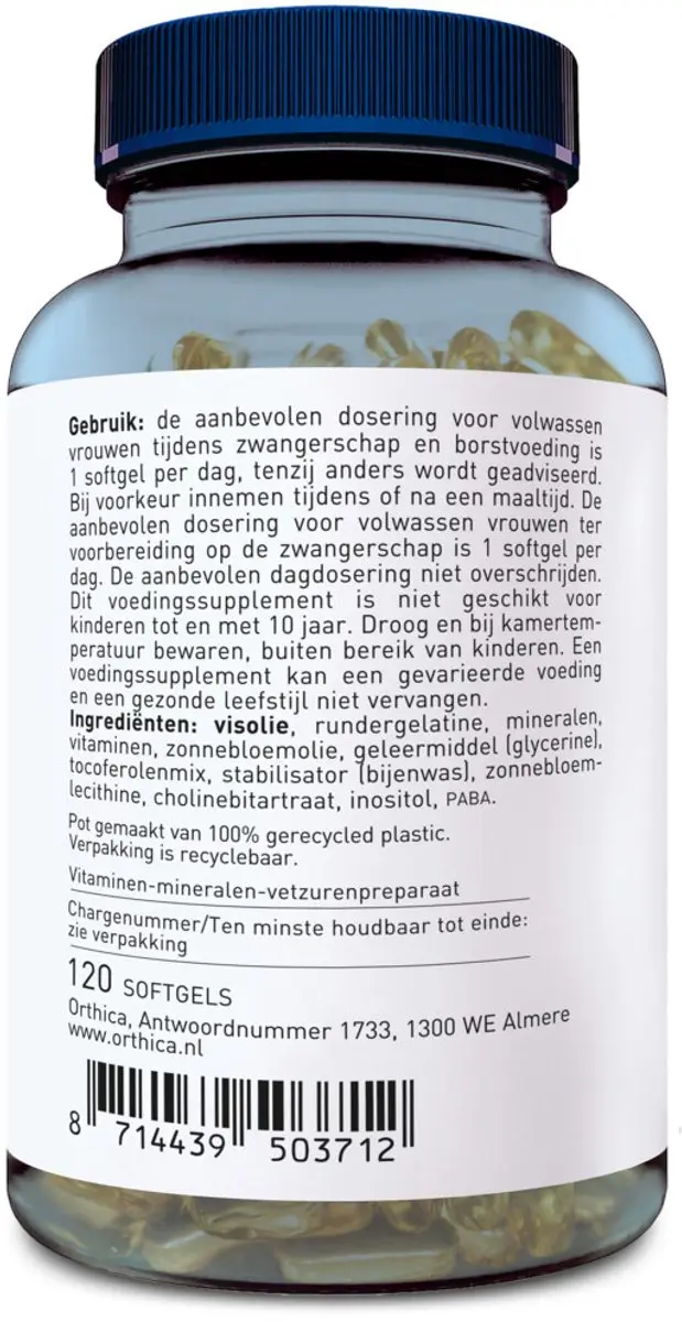 Orthica Multi Prena Fem Multivitamine Zwangerschap 120 Softgels