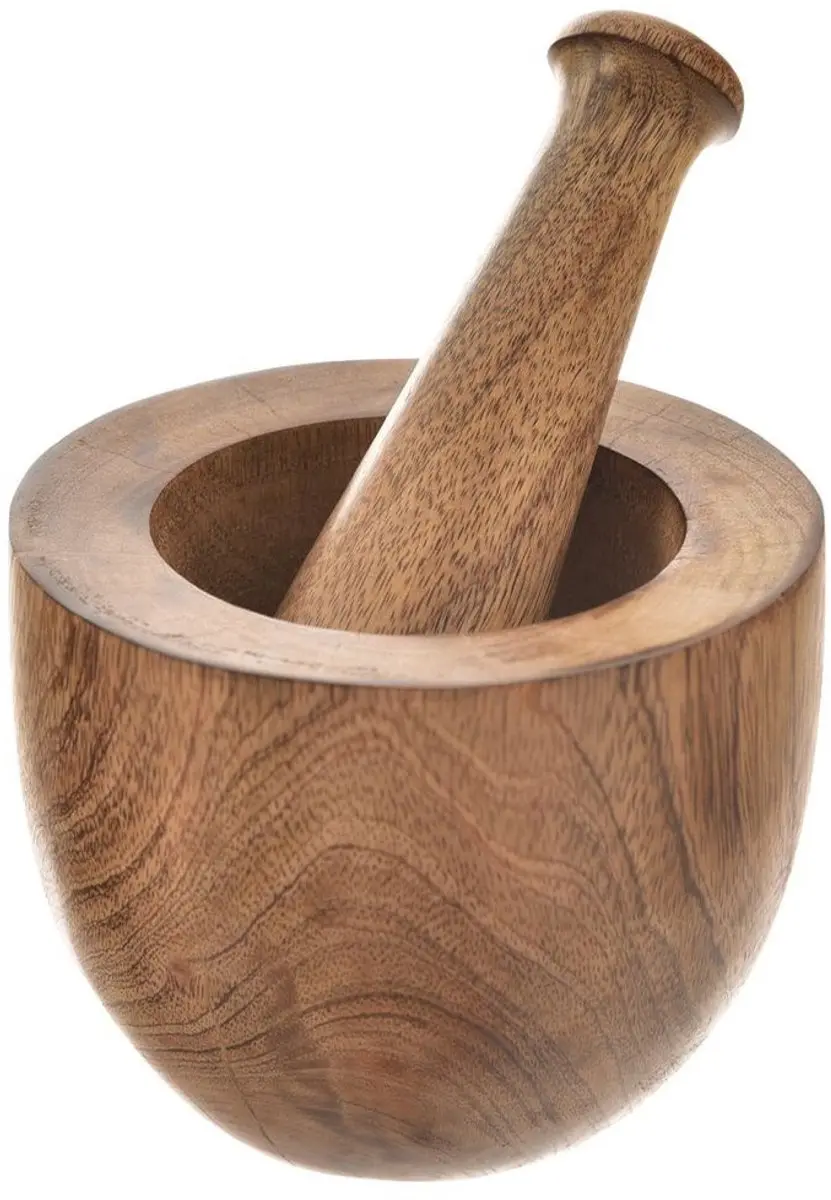Orion Houten Vijzel Mangohout 13,5x10,5cm - 2 Stuks