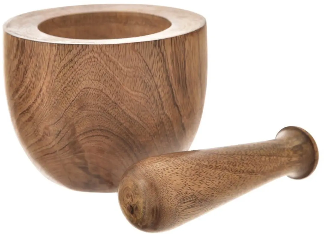 Orion Houten Vijzel Mangohout 13,5x10,5cm - 2 Stuks