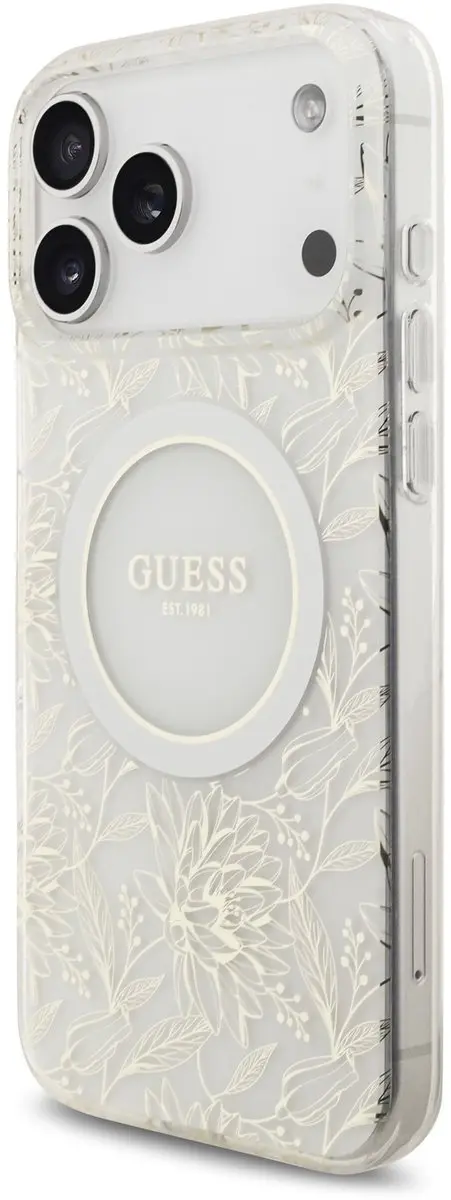 GUESS IML Flowers Allover iPhone 17 Pro Max Hoesje - Wit - afbeelding 6 van 6