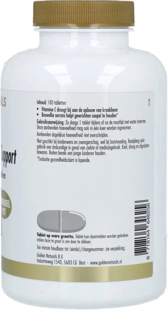 Golden Naturals Soepele Gewrichten Support 180 tabletten