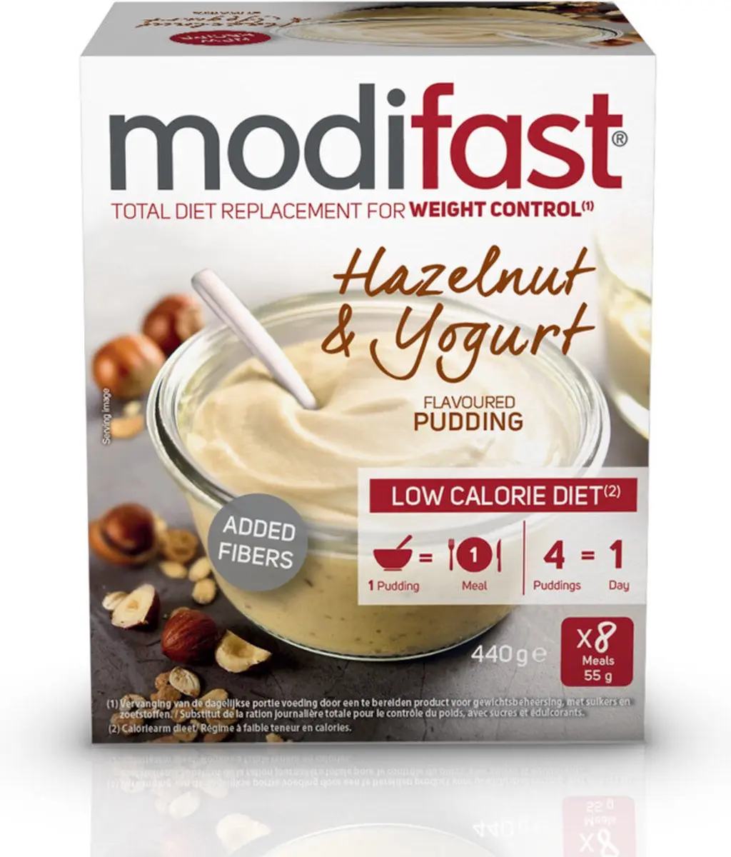 Modifast Weight Control Pudding Hazelnoot - 2x8x55g