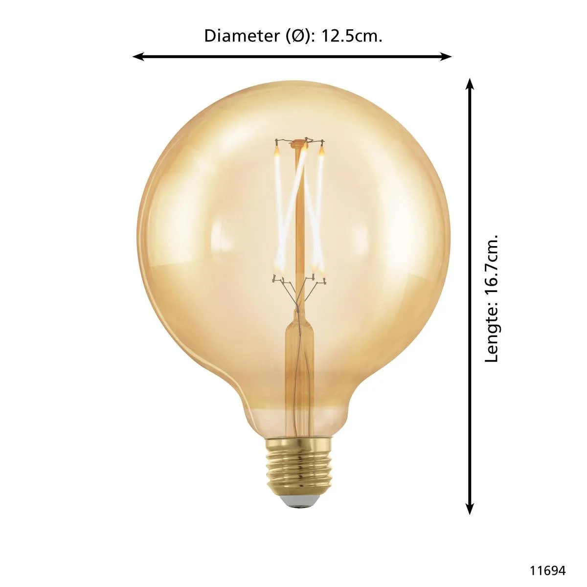 Eglo Golden Age E27 4W - 1700K - Ø12,5cm - Amber
