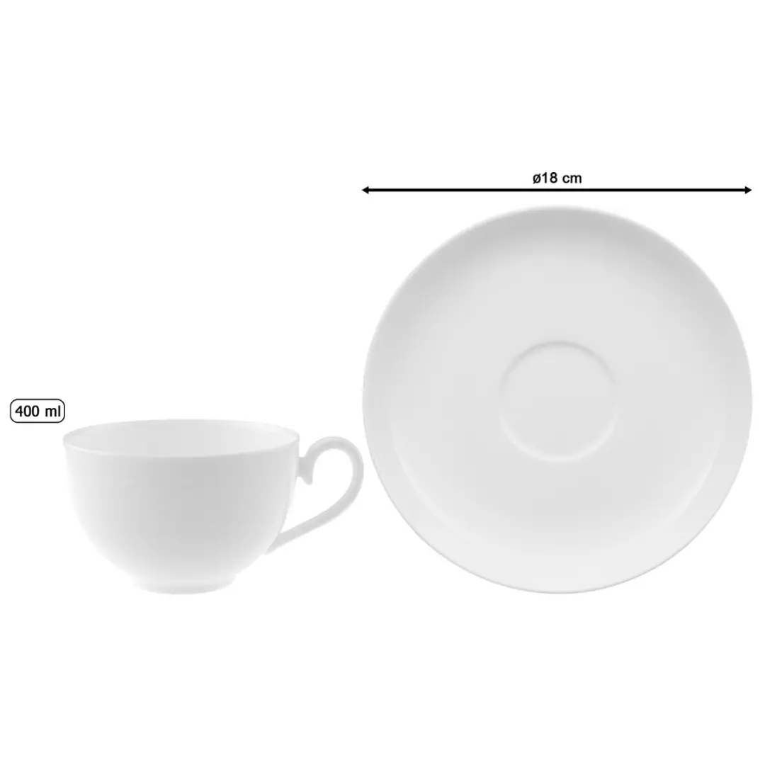 Villeroy & Boch Café au Lait Royal Tasse & Untertasse 400ml - Wit