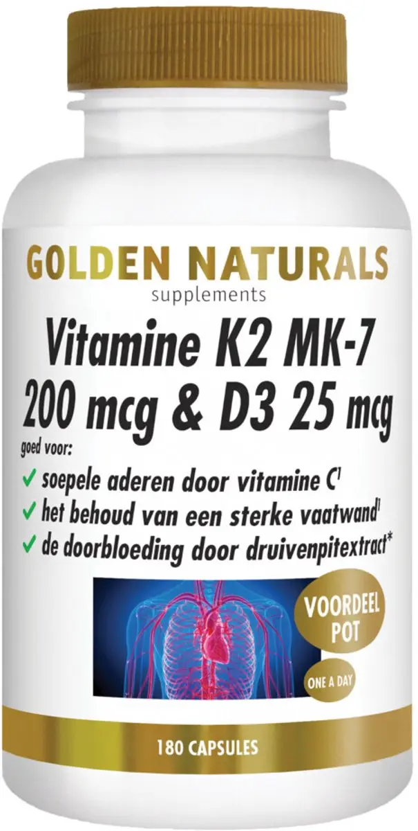 Golden Naturals Vitamine K2 & D3 200mcg/26mcg