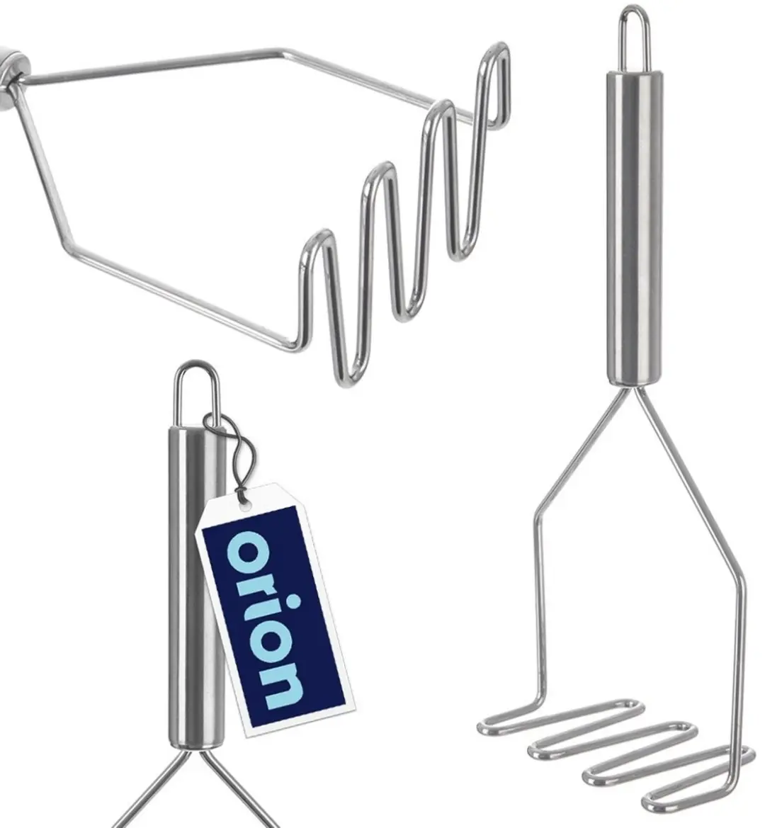 Orion Roestvrijstalen Aardappelstamper 24cm - Zilver