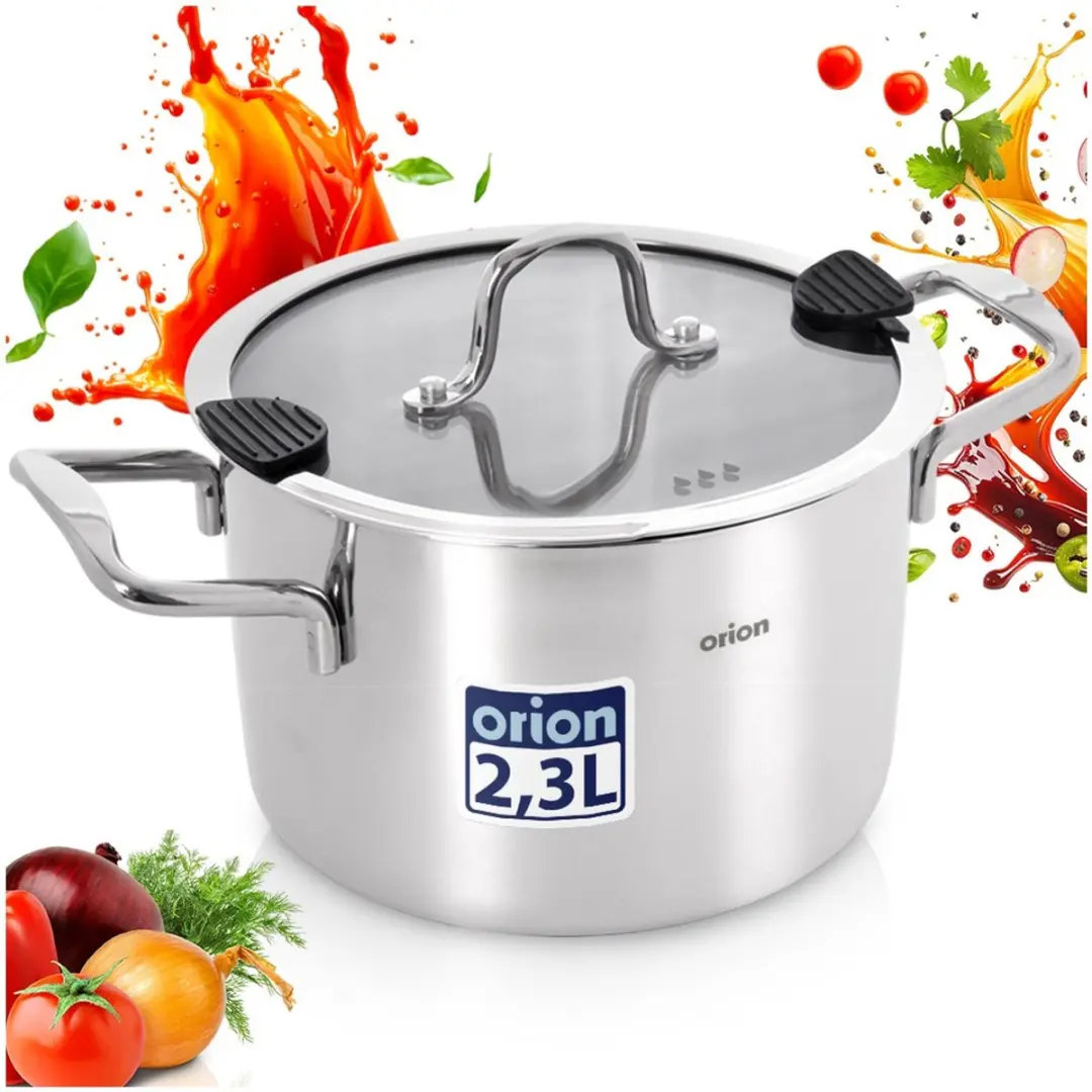 Orion Kookpan 18cm - 2,3L - Edelstalen soeppan - Zilver