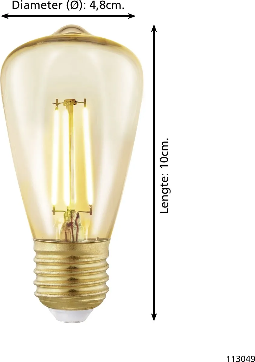 Eglo LED Lamp E27 ST48 Amber 2200K - Ø4,8cm