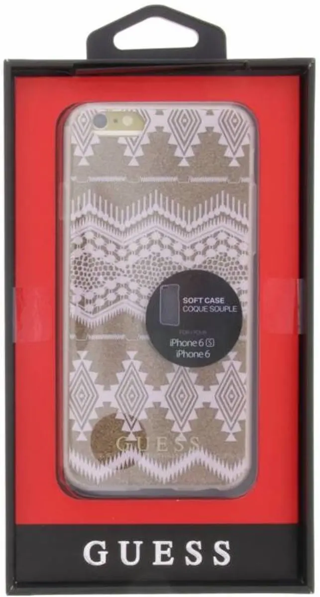 Guess Tribal Gel Hoesje iPhone 6/6s - Taupe