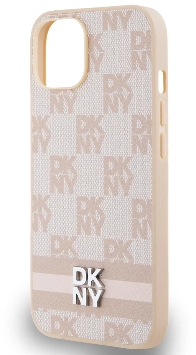 DKNY Checkered Printed Stripe Back Case Roze - DKHCP15SPCPTSSP