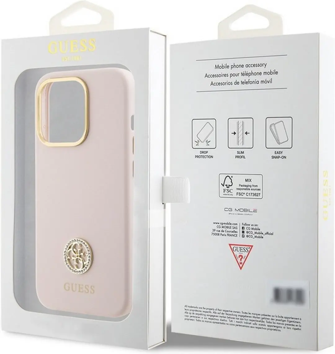 GUESS 4G Silicone Metal Logo Back Case - iPhone 15 Pro Roze - afbeelding 6 van 6