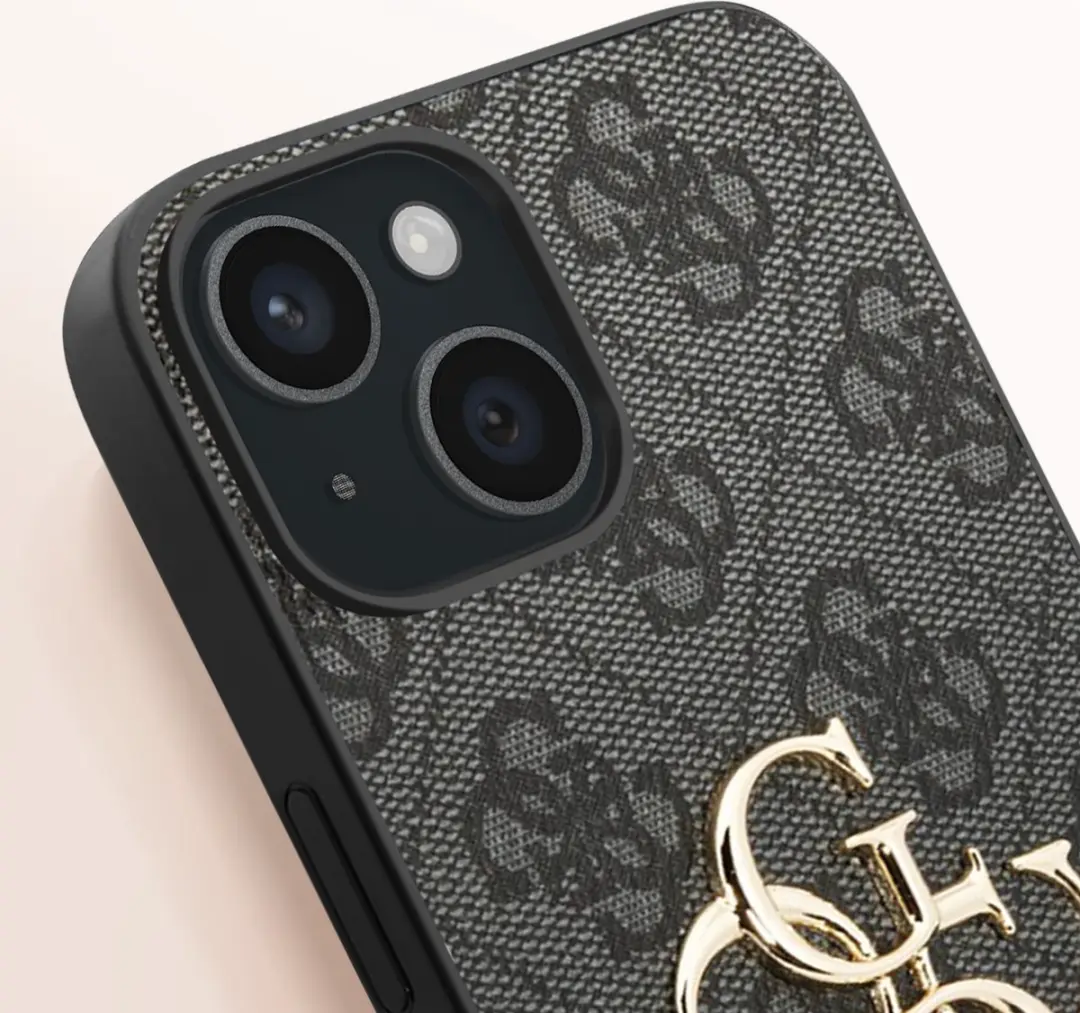 GUESS 4G Metal Logo Back Case - iPhone 15 - Grijs - afbeelding 6 van 6