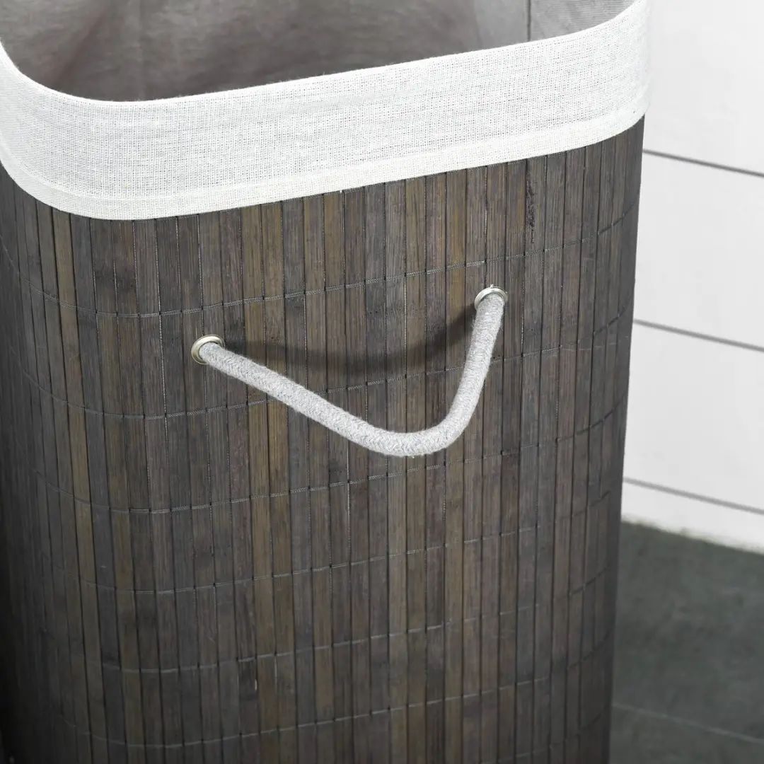 Homcom Wäschekorb Bamboe - 43x32x61cm - Grijs