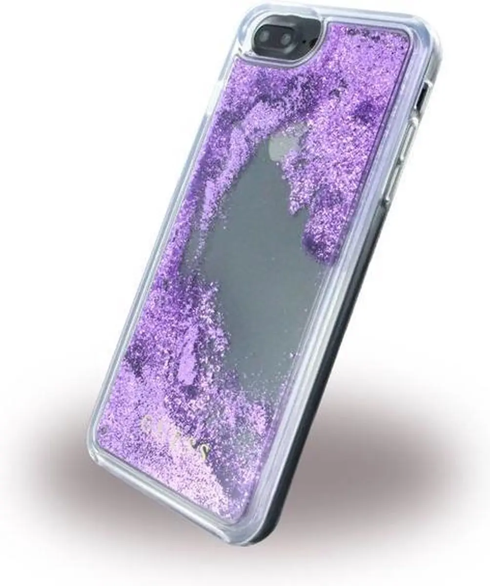 GUESS Liquid Glitter Triangle Case iPhone 7 Plus - Paars