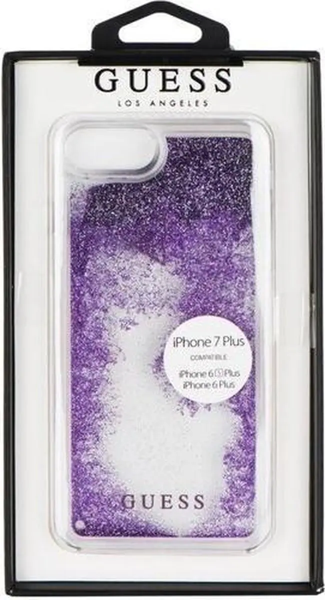 GUESS Liquid Glitter Triangle Case iPhone 7 Plus - Paars