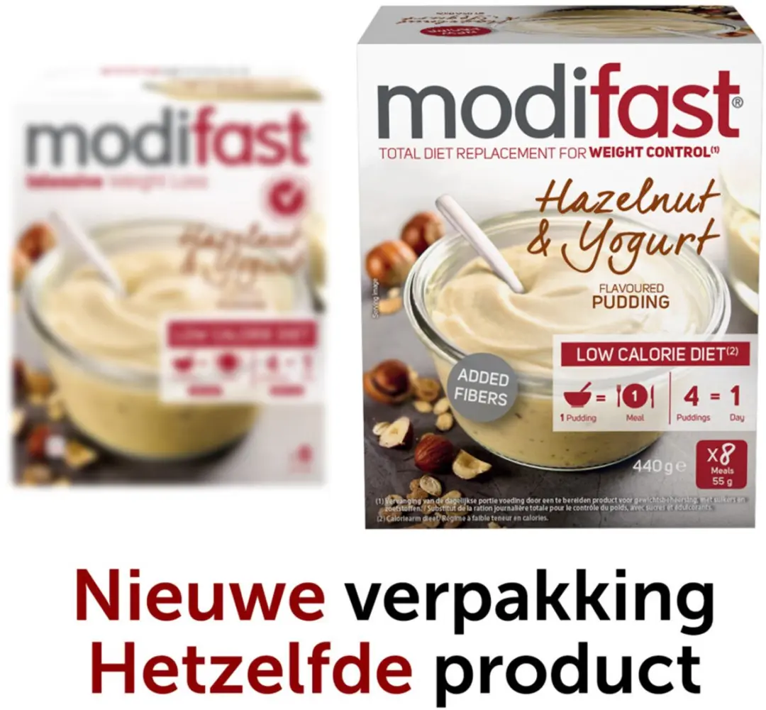 Modifast Weight Control Pudding Hazelnoot - 32 Stuks