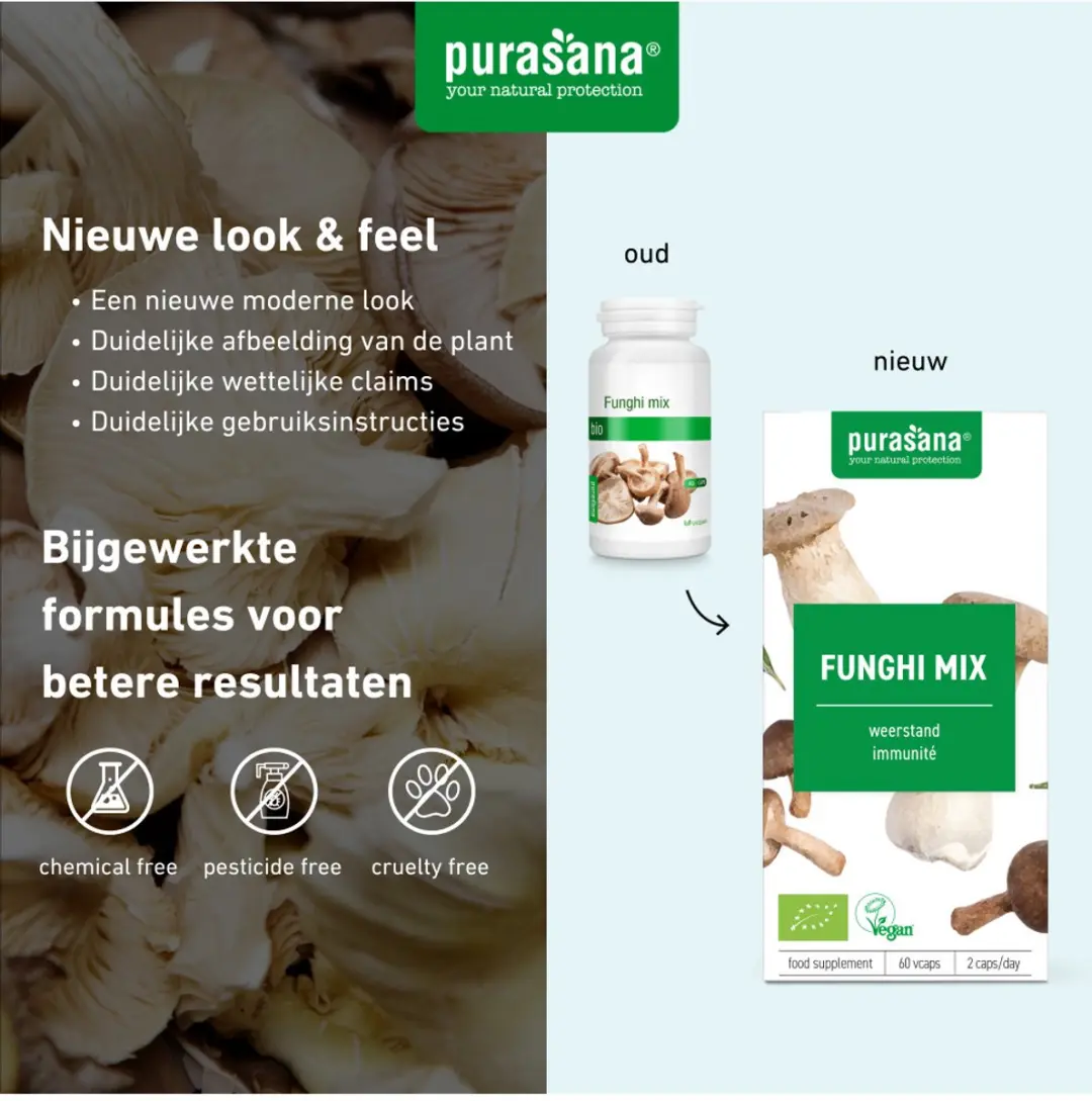 Purasana Funghi Mix Capsules Bio - 60 Stuks