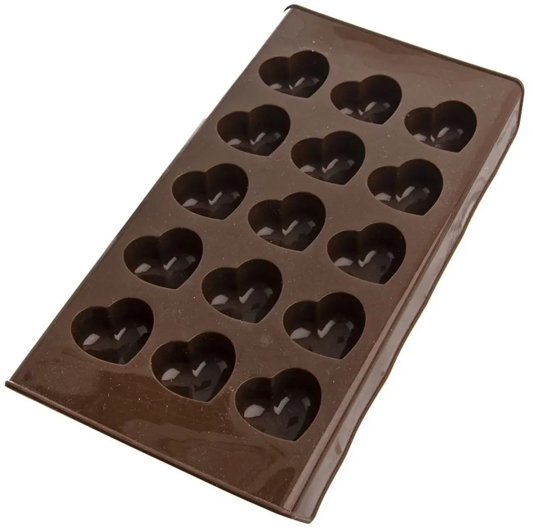 Orion Silikon Pralinevorm Hartvorm 22x11.5cm - Bruin - afbeelding 6 van 6