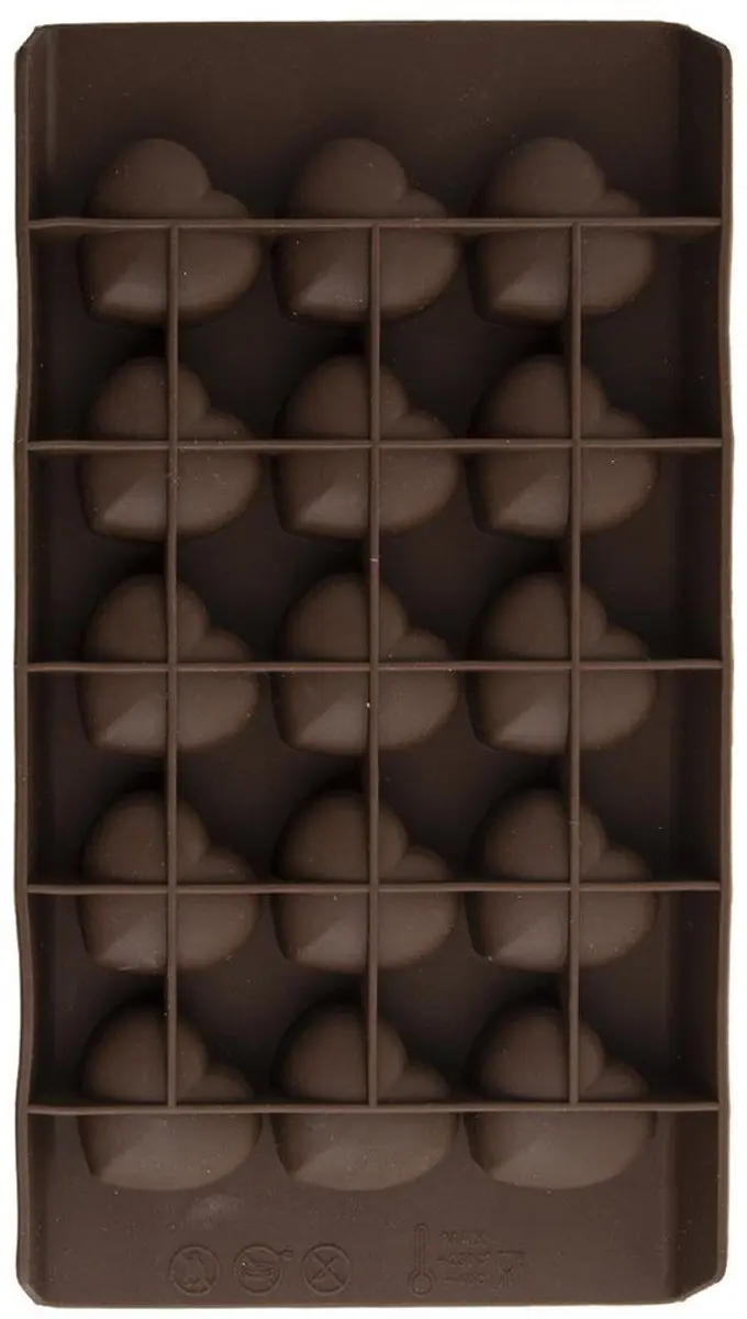 Orion Silikon Pralinevorm Hartvorm 22x11.5cm - Bruin