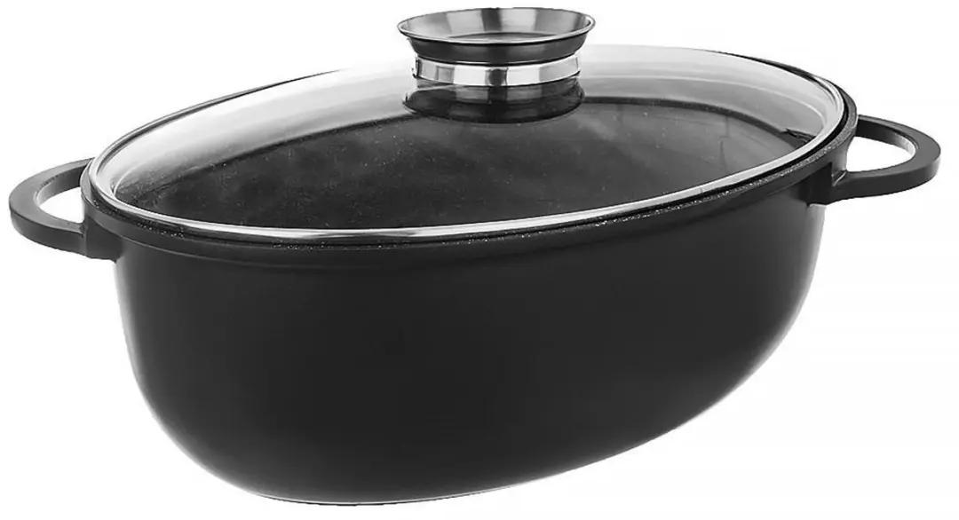 Orion Grande Ovale Granieten Braadpan 8L - Glazen deksel