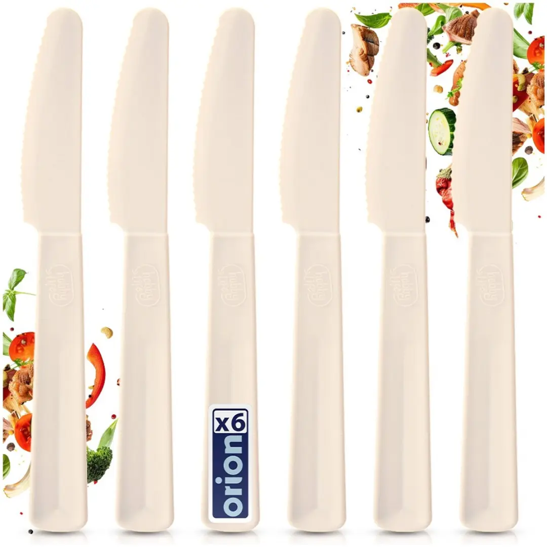 Orion Tafelmessen Plastic Crème - 6 Stuks