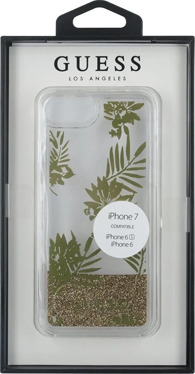 Guess Palm Spring Glitter Hoesje - Goud - iPhone 7/8