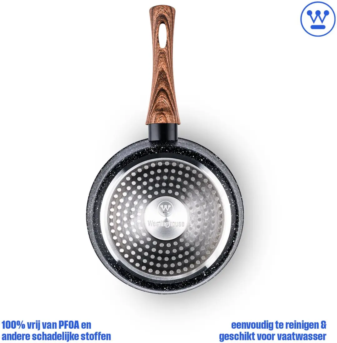 Westinghouse Steelpan Ø20cm Inductiepan - Zwart Marmer