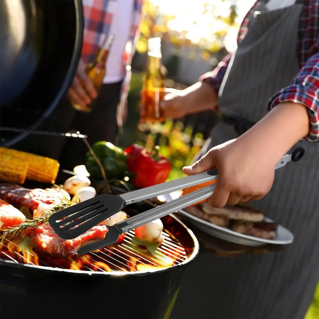 Orion Roestvrijstalen Grilltang 44cm - Zwart