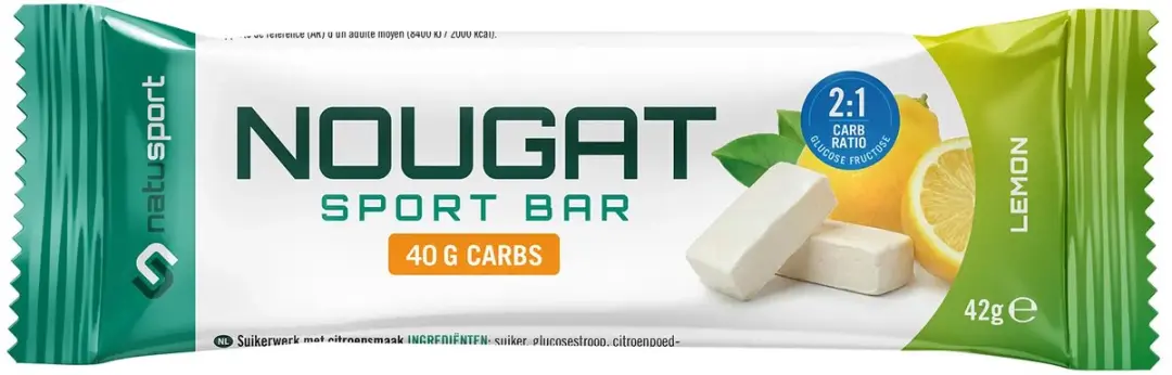 Natusport Nougat Sportreep 40g - Lemon - 12 Stuks