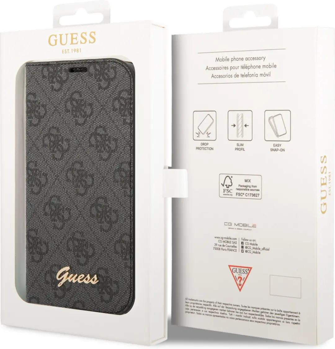 GUESS 4G Book Case 9310 - iPhone 14 Plus - Grijs