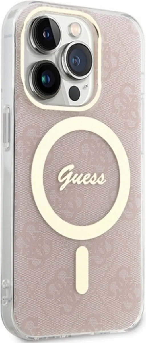 GUESS 4G Back Case MagSafe iPhone 15 Pro Max - Roze