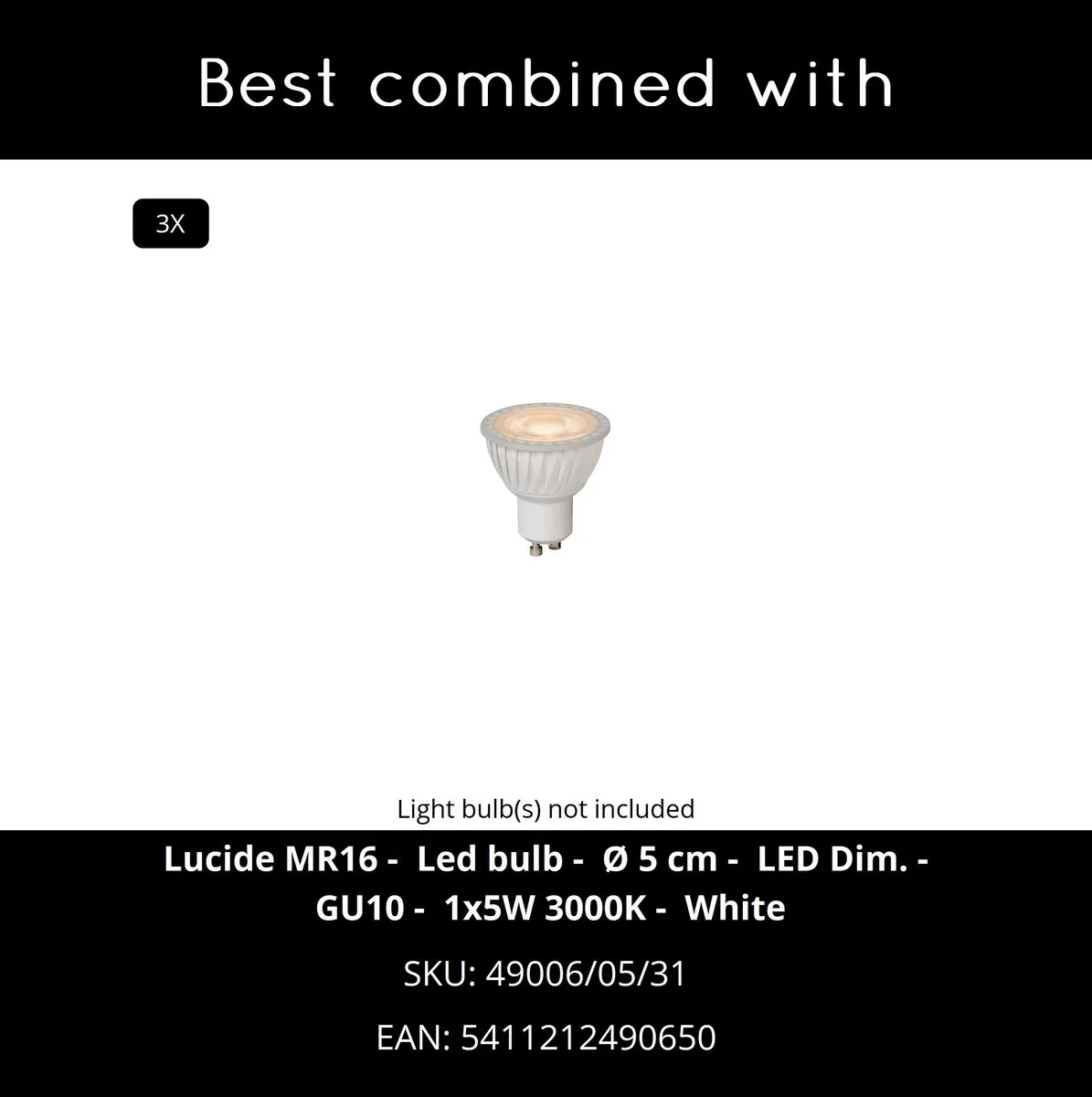 Lucide Amigo Plafondspot 3xGU10 - Wit - afbeelding 6 van 6