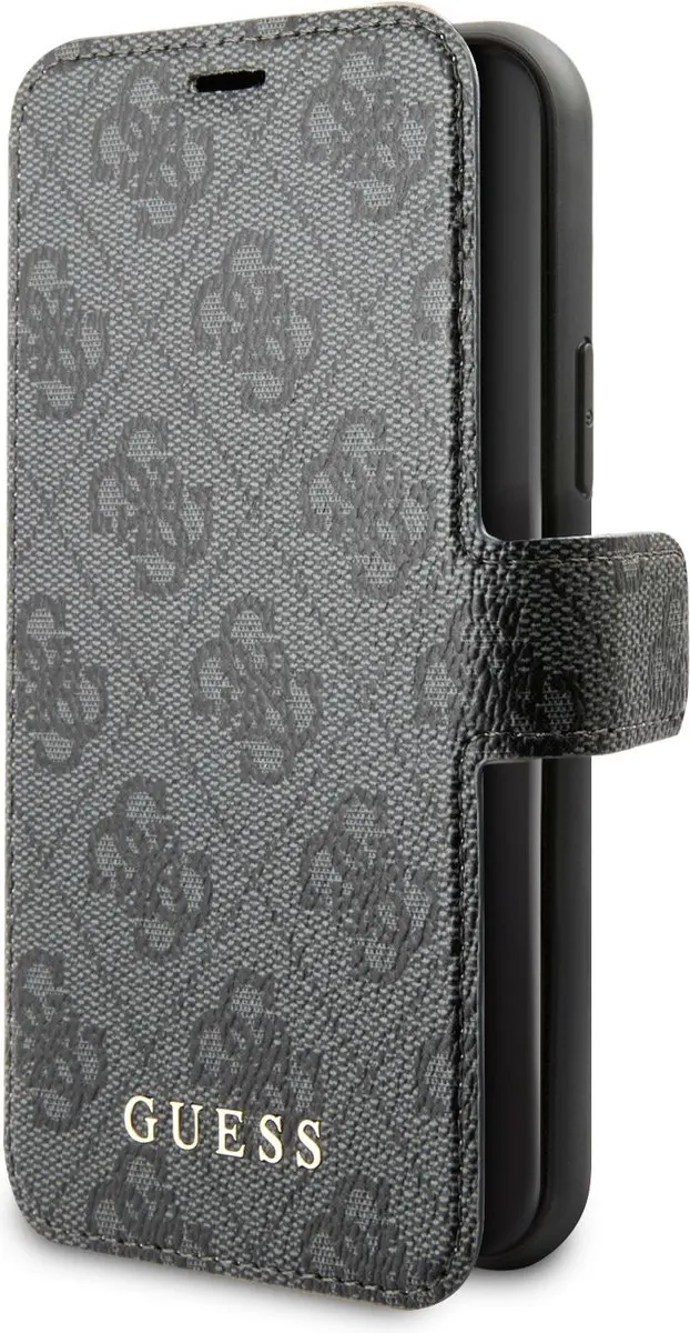 GUESS iPhone 11 Hoesje - Kunstleer - Grijs - 3 Pasjes