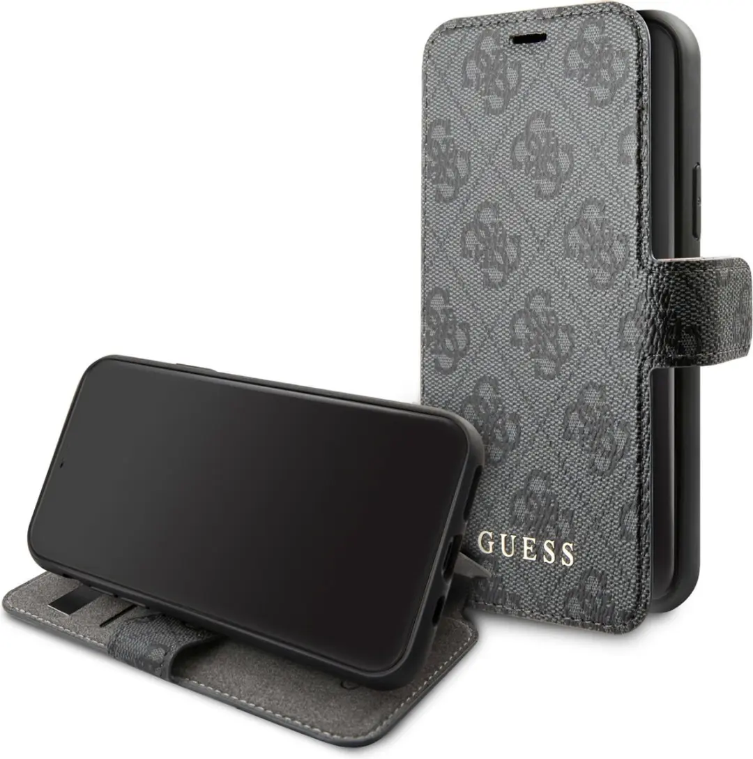 GUESS iPhone 11 Hoesje - Kunstleer - Grijs - 3 Pasjes