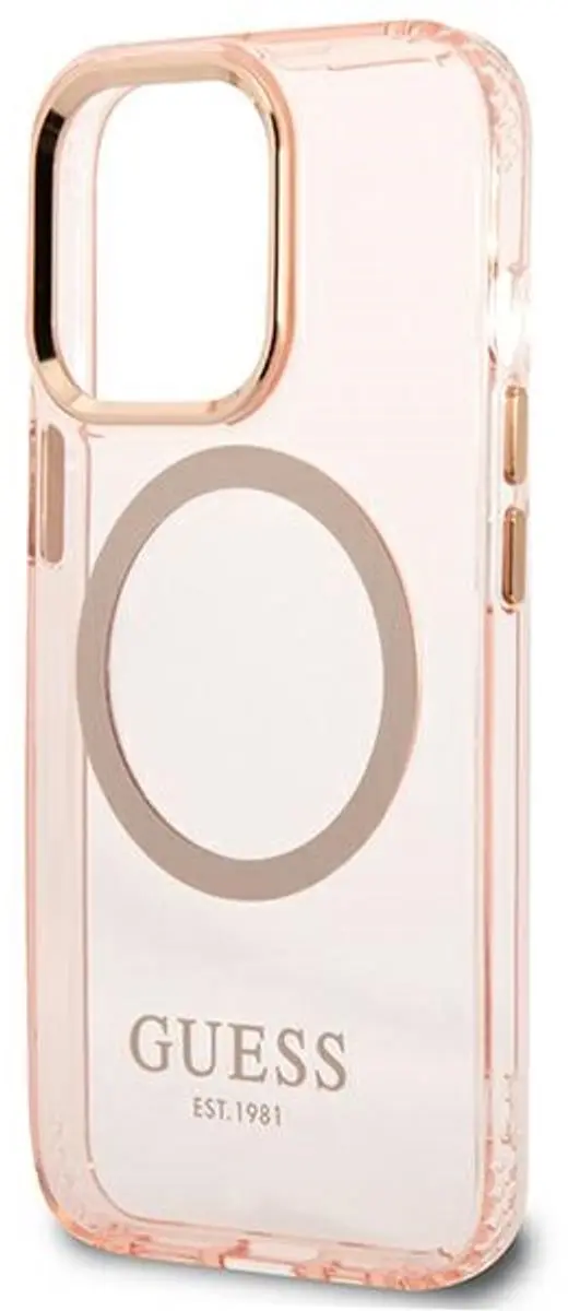 Guess iPhone 13 Pro Hoesje MagSafe GUE2226 - Roze/Goud