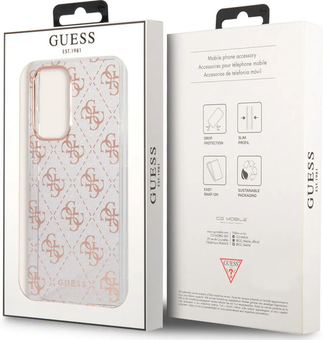 GUESS 4G Glitter Hoesje - Samsung Galaxy A53 - Roze - afbeelding 3 van 3