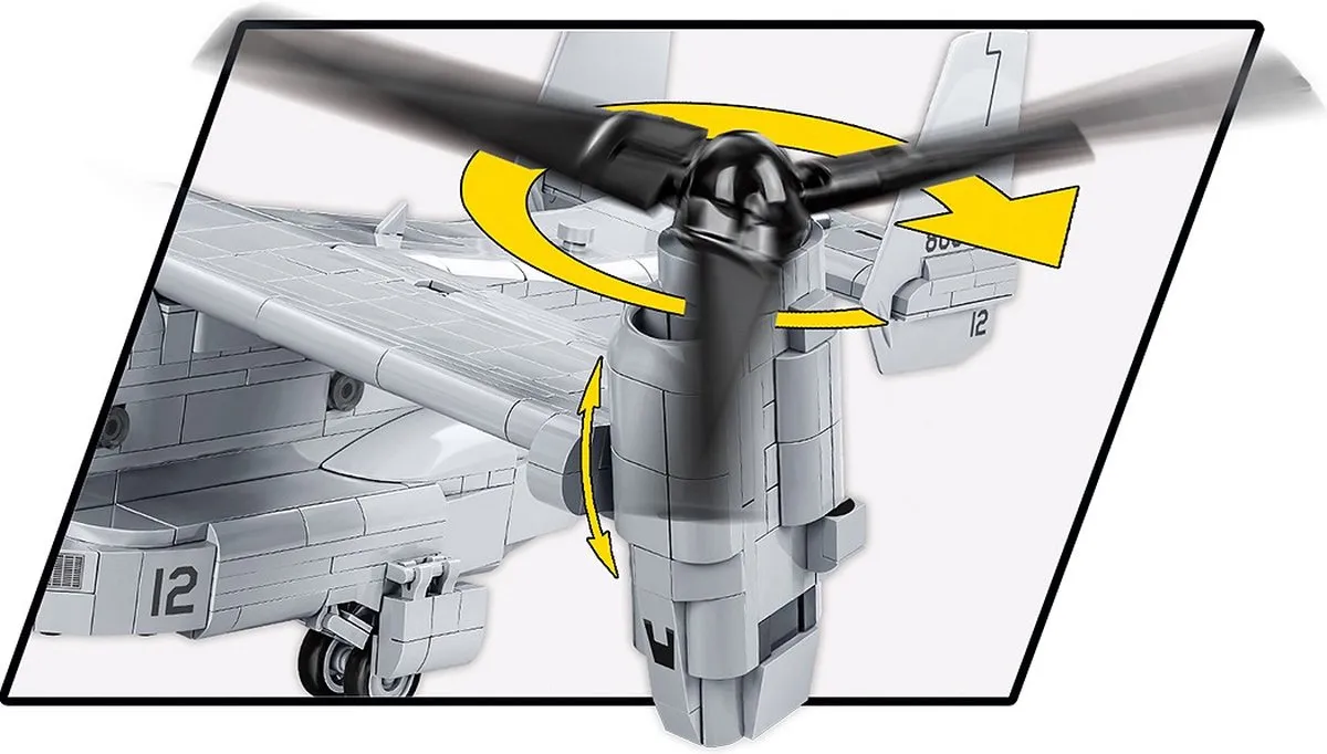 Cobi Bell Boeing V-22 Osprey 5836 - 1090 Onderdelen - 2 Minifiguren - afbeelding 6 van 6