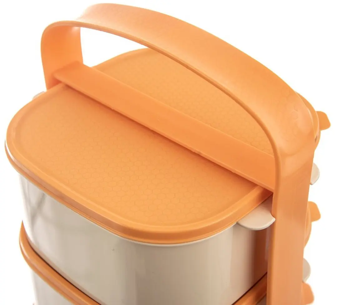Orion 4-Laags Voedselcontainer 4x1,15L - Beige/Oranje