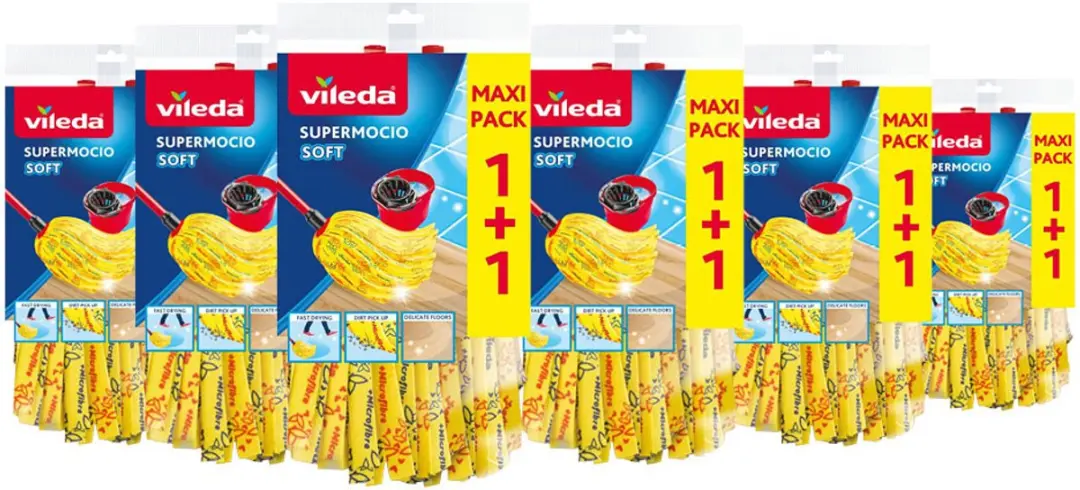 Vileda SuperMocio Soft Navulling - 12 Stuks (6x2) - Geel