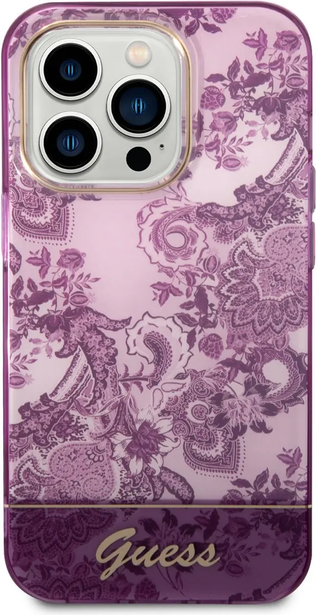 GUESS Toile de Jouy Back Case - iPhone 14 Pro Max - Fuchsia