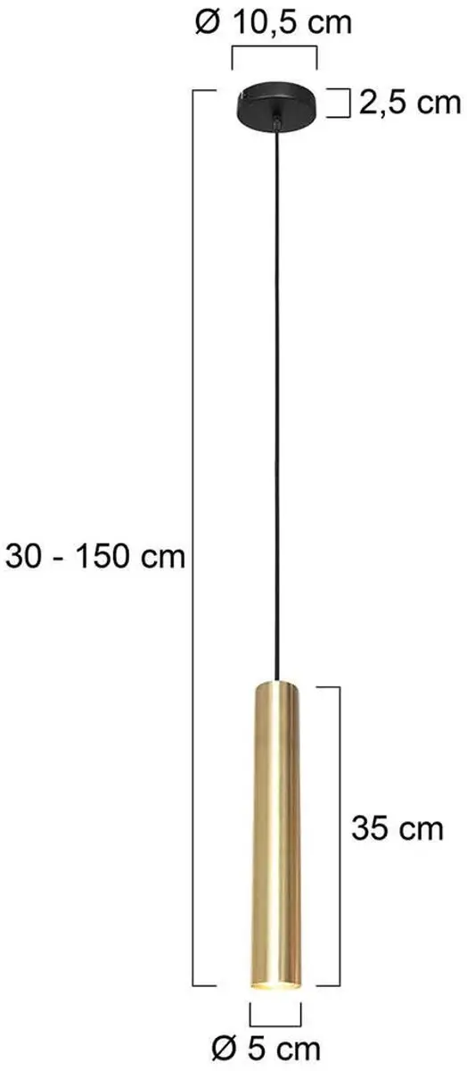 Steinhauer Hanglamp Tubel 3867ME - Goud