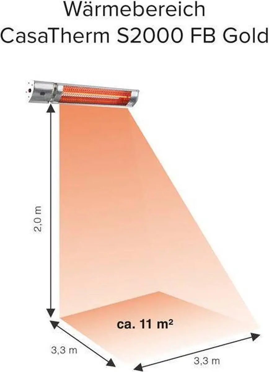 Casafan S2000 Terrasverwarming 2000W - Zilver