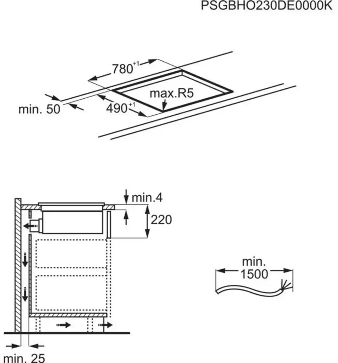 AEG NCP84C01AZ Inductiekookplaat met Afzuiging 83cm - Zwart - afbeelding 6 van 6