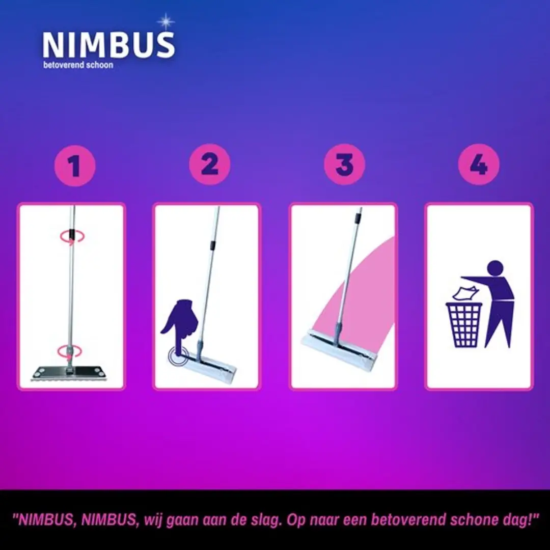 Nimbus XXL Vloerwisser 40cm - Blauw/grijs